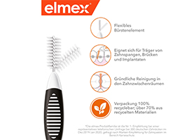 ELMEX Szczoteczki międzyzębowe ISO rozmiar 8 1,5 mm czarne, 8 szt