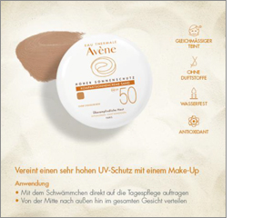 AVENE Kompaktowy krem do opalania SPF 50 piasków, 10 g