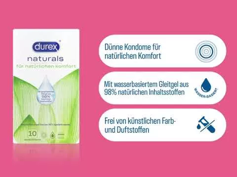 Film o produkcie Prezerwatywy Durex Naturals z lubrykantem na bazie wody, 10 sztuk