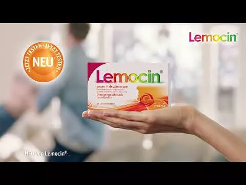 Film o produkcie Lemocin® na ból gardła, smak pomarańczowy, 24 szt