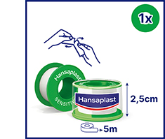 HANSAPLAST Czuły plaster mocujący 2,5 cm x 5 m, 1 szt