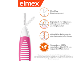 ELMEX Szczoteczki międzyzębowe ISO rozmiar 0 0,4 mm różowe, 8 szt