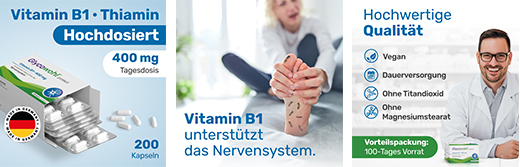 GLYCOWOHL Witamina B1 Tiamina 400 mg kapsułki o wysokiej dawce, 200 szt