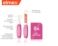 ELMEX Szczoteczki międzyzębowe ISO rozmiar 0 0,4 mm różowe, 8 szt