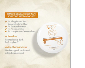 AVENE Kompaktowy krem do opalania SPF 50 piasków, 10 g