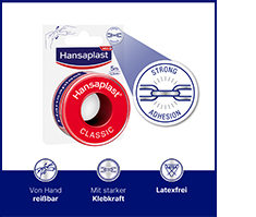 HANSAPLAST Klasyczny plaster mocujący 2,5 cm x 5 m, 1 szt