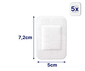 HANSAPLAST Ultra czuły opatrunek na rany 5x7,2 cm XL, 5 szt