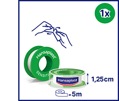 HANSAPLAST Czuły plaster mocujący 1,25 cm x 5 m, 1 szt