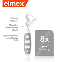 ELMEX Szczoteczki międzyzębowe ISO rozmiar 7 1,3 mm szare, 8 szt