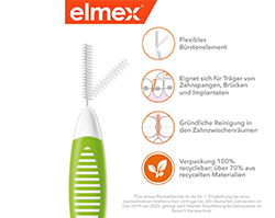 ELMEX Szczoteczki międzyzębowe ISO rozmiar 5 0,8 mm zielone, 8 szt