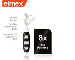 ELMEX Szczoteczki międzyzębowe ISO rozmiar 8 1,5 mm czarne, 8 szt