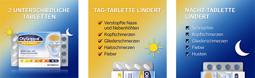 OLYGRIPPAL Dzień & Noc Tabletki 500 mg/60 mg, 16 szt