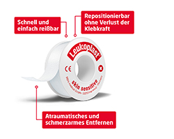 LEUKOPLAST Skin Sensitive 1,25 cmx2,6 w.protection, 1 szt