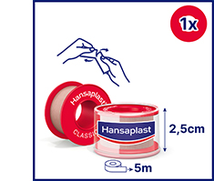 HANSAPLAST Klasyczny plaster mocujący 2,5 cm x 5 m, 1 szt