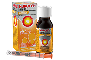 NUROFEN Sok przeciwgorączkowy i przeciwbólowy Junior Pomarańcza 40 mg/ml, 100 ml