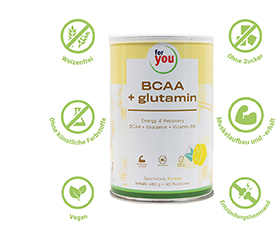 FOR YOU BCAA+glutamina Energy & Recovery Lemon, 480 g