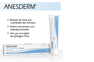 ANESDERM 25 mg/g + 25 mg/g kremu + 2 plastry, 5 g