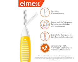 ELMEX Szczoteczki międzyzębowe ISO rozmiar 4 0,7 mm żółte, 8 szt