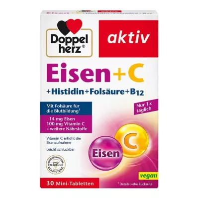 DOPPELHERZ Tabletki Żelazo+Wit.C+L-Histydyna, 30 szt DOPPELHERZ Tabletki Żelazo+Wit.C+L-Histydyna, 30 szt