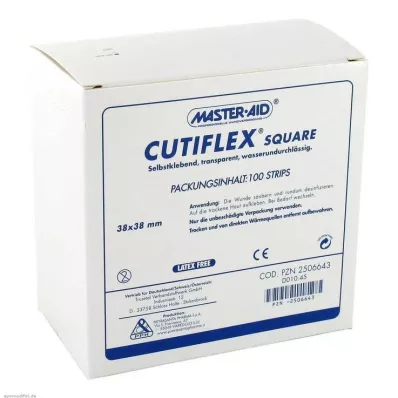 CUTIFLEX Plaster foliowy kwadrat 38x38 mm MasterAid, 100 szt CUTIFLEX Plaster foliowy kwadrat 38x38 mm MasterAid, 100 szt