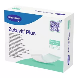 ZETUVIT Plus ekstra mocny kompres chłonny, sterylny 10x10 cm, 10 szt