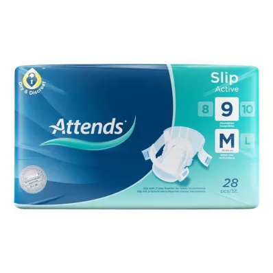 ATTENDS Slip Active 9 M, 28 szt