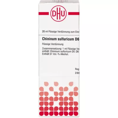 CHININUM SULFURICUM D 6 Rozcieńczenie, 20 ml