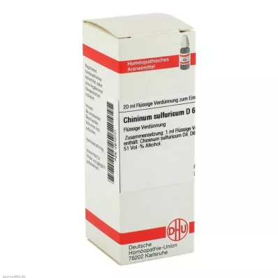 CHININUM SULFURICUM D 6 Rozcieńczenie, 20 ml