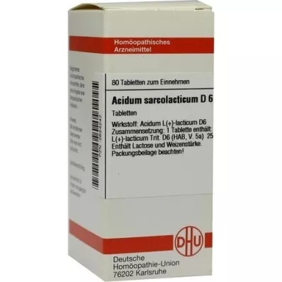 ACIDUM SARCOLACTICUM D 6 tabletek, 80 szt