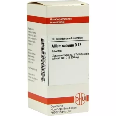 ALLIUM SATIVUM D 12 tabletek, 80 szt