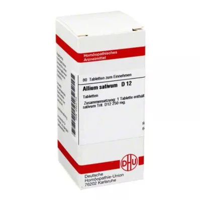 ALLIUM SATIVUM D 12 tabletek, 80 szt