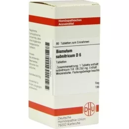 BISMUTUM SUBNITRICUM D 6 tabletek, 80 szt
