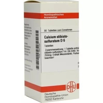 CALCIUM STIBIATO sulphuratum D 6 tabletek, 80 szt