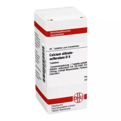 CALCIUM STIBIATO sulphuratum D 6 tabletek, 80 szt CALCIUM STIBIATO sulphuratum D 6 tabletek, 80 szt