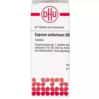 CUPRUM SULFURICUM D 6 tabletek, 80 szt