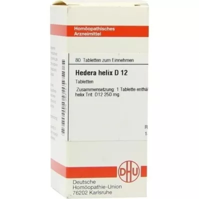 HEDERA HELIX D 12 tabletek, 80 szt