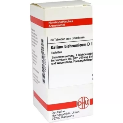KALIUM BICHROMICUM D 12 tabletek, 80 szt