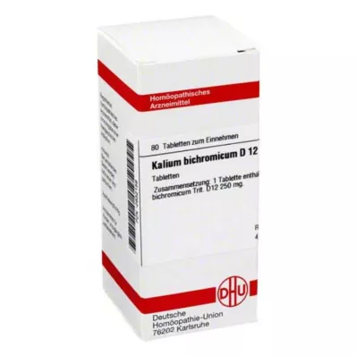 KALIUM BICHROMICUM D 12 tabletek, 80 szt