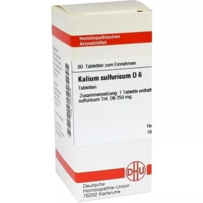 KALIUM SULFURICUM D 6 tabletek, 80 szt