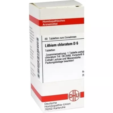 LITHIUM CHLORATUM D 6 tabletek, 80 szt