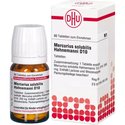 MERCURIUS SOLUBILIS Hahnemanni D 10 tabletek, 80 szt