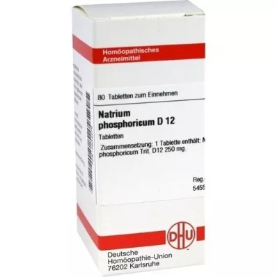 NATRIUM PHOSPHORICUM D 12 tabletek, 80 szt