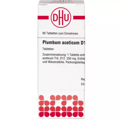 PLUMBUM ACETICUM D 12 tabletek, 80 szt