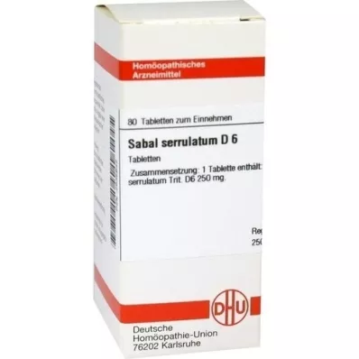 SABAL SERRULATUM D 6 tabletek, 80 szt