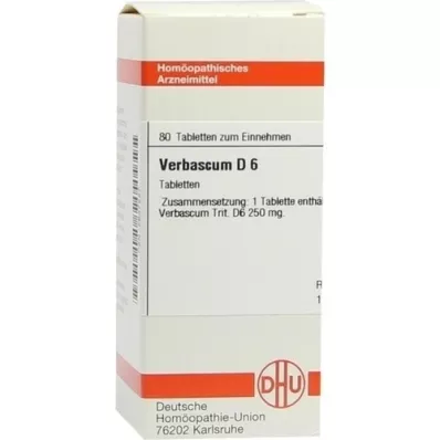 VERBASCUM D 6 tabletek, 80 szt