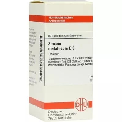 ZINCUM METALLICUM D 8 tabletek, 80 szt