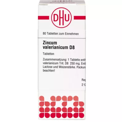 ZINCUM VALERIANICUM D 8 tabletek, 80 szt