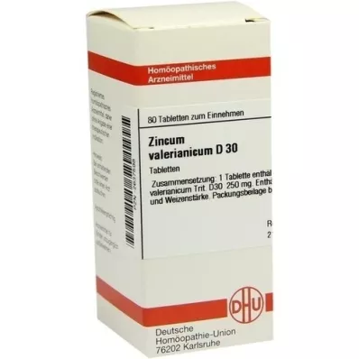 ZINCUM VALERIANICUM D 30 tabletek, 80 szt