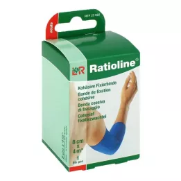 RATIOLINE ostry opatrunek mocujący kohezyjny 8 cmx4 m niebieski, 1 szt