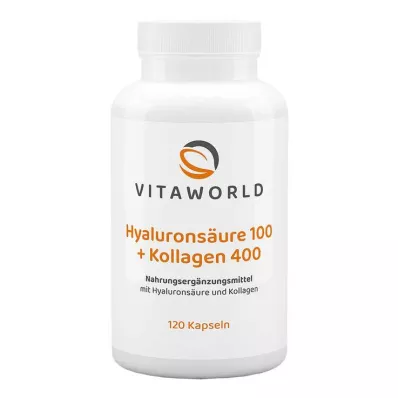HYALURONSÄURE 100+Collagen 400 kapsułek, 120 kapsułek HYALURONSÄURE 100+Collagen 400 kapsułek, 120 kapsułek
